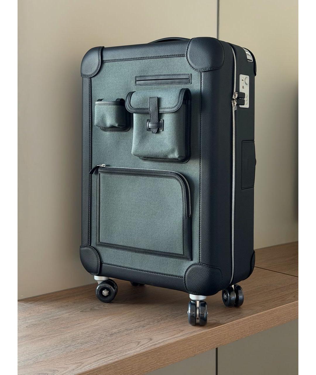 HERMES Черный чемодан, фото 2