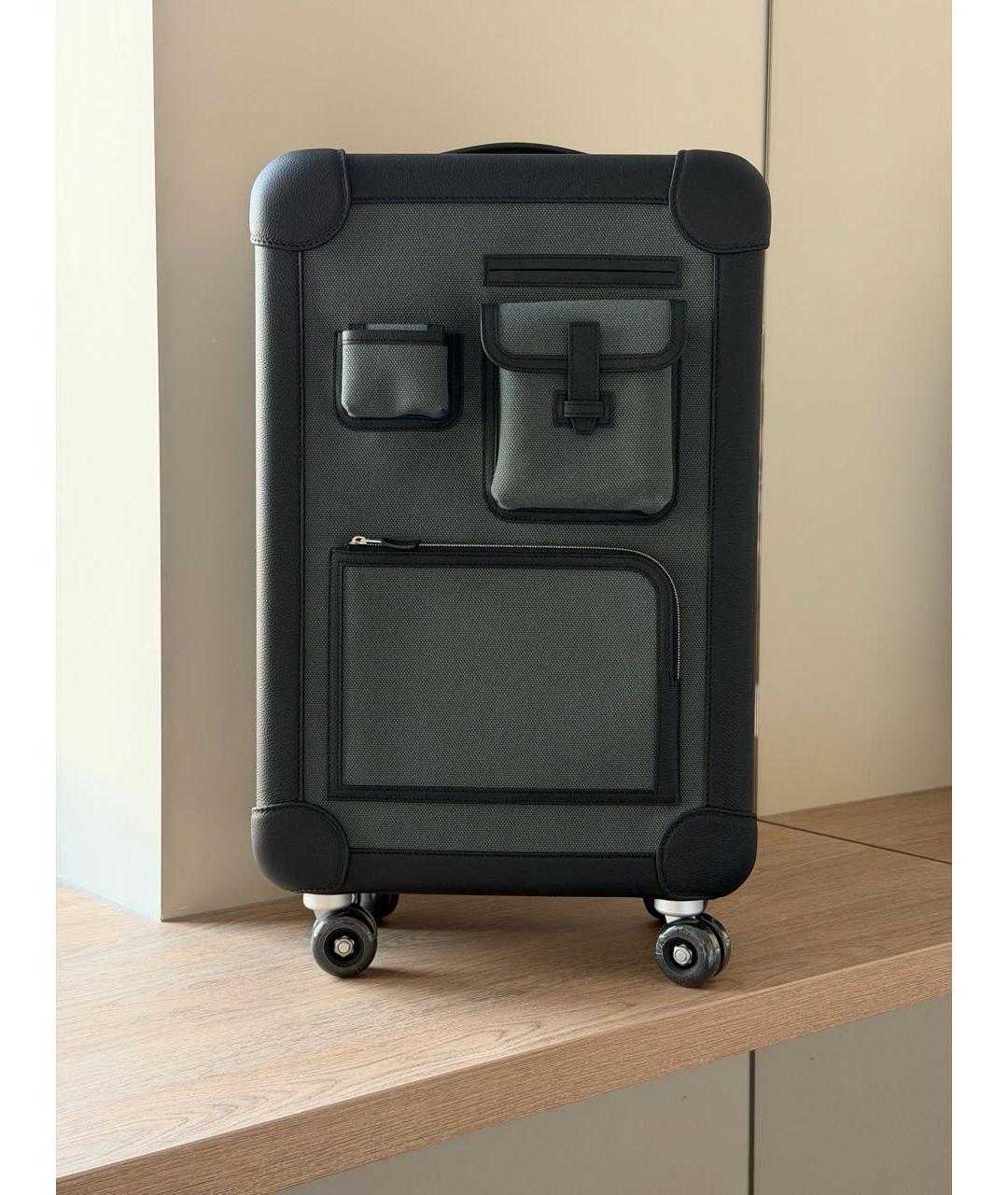 HERMES Черный чемодан, фото 6