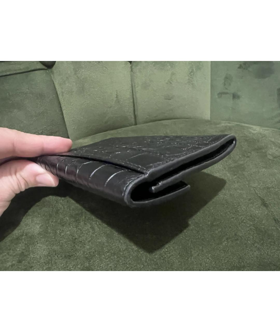 SAINT LAURENT Черный кожаный кошелек, фото 3