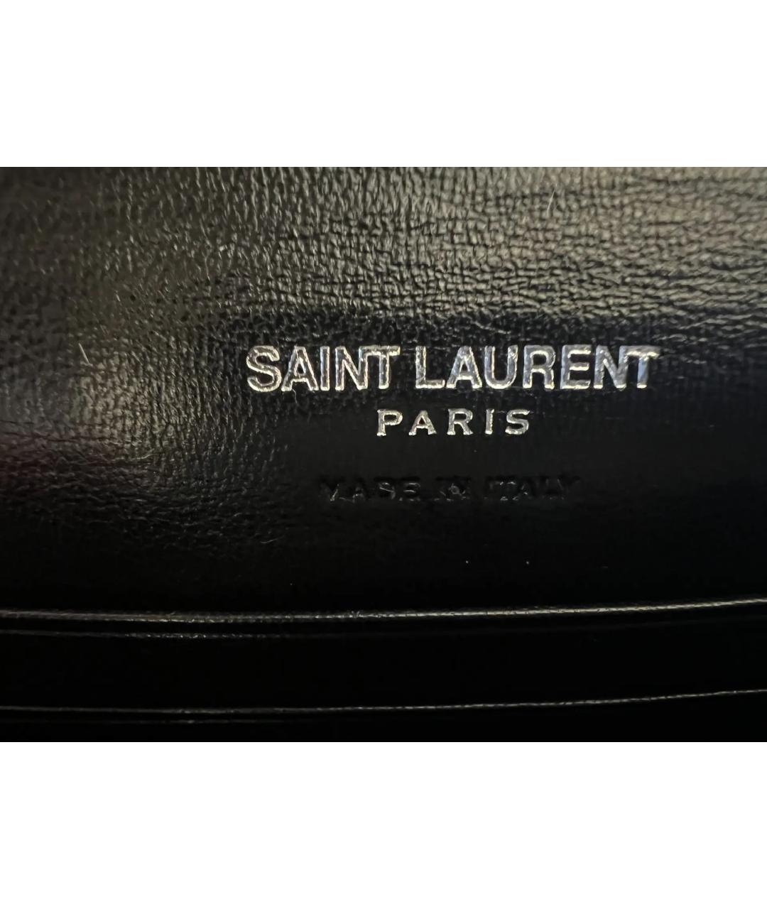 SAINT LAURENT Черный кожаный кошелек, фото 6