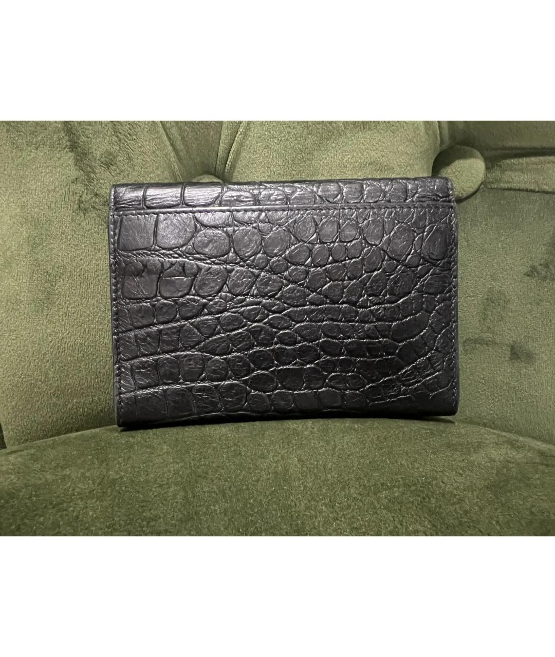 SAINT LAURENT Черный кожаный кошелек, фото 2