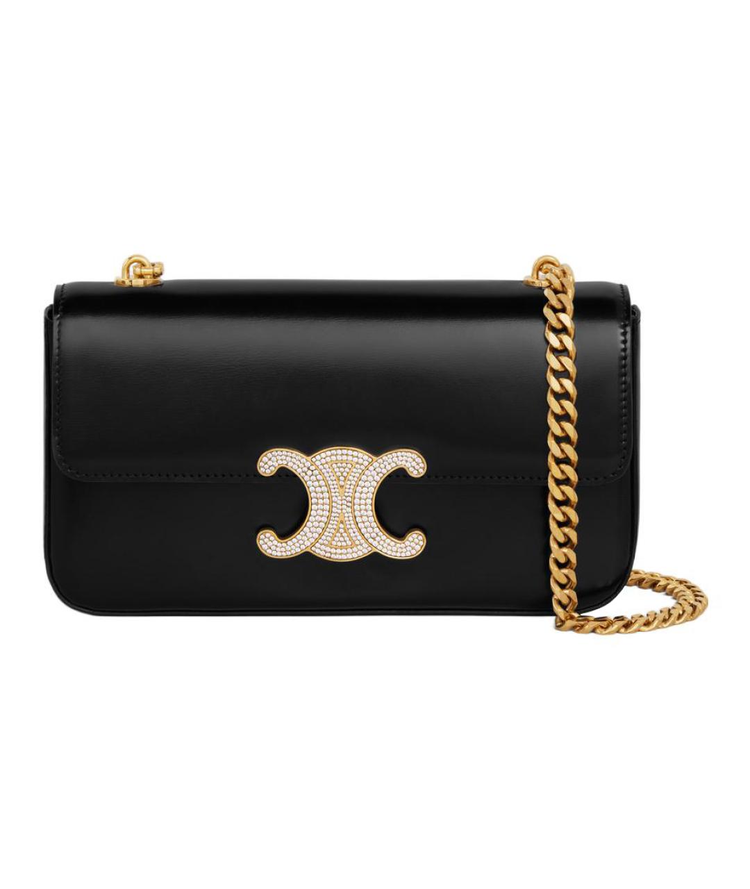 CELINE Черная кожаная сумка через плечо, фото 1