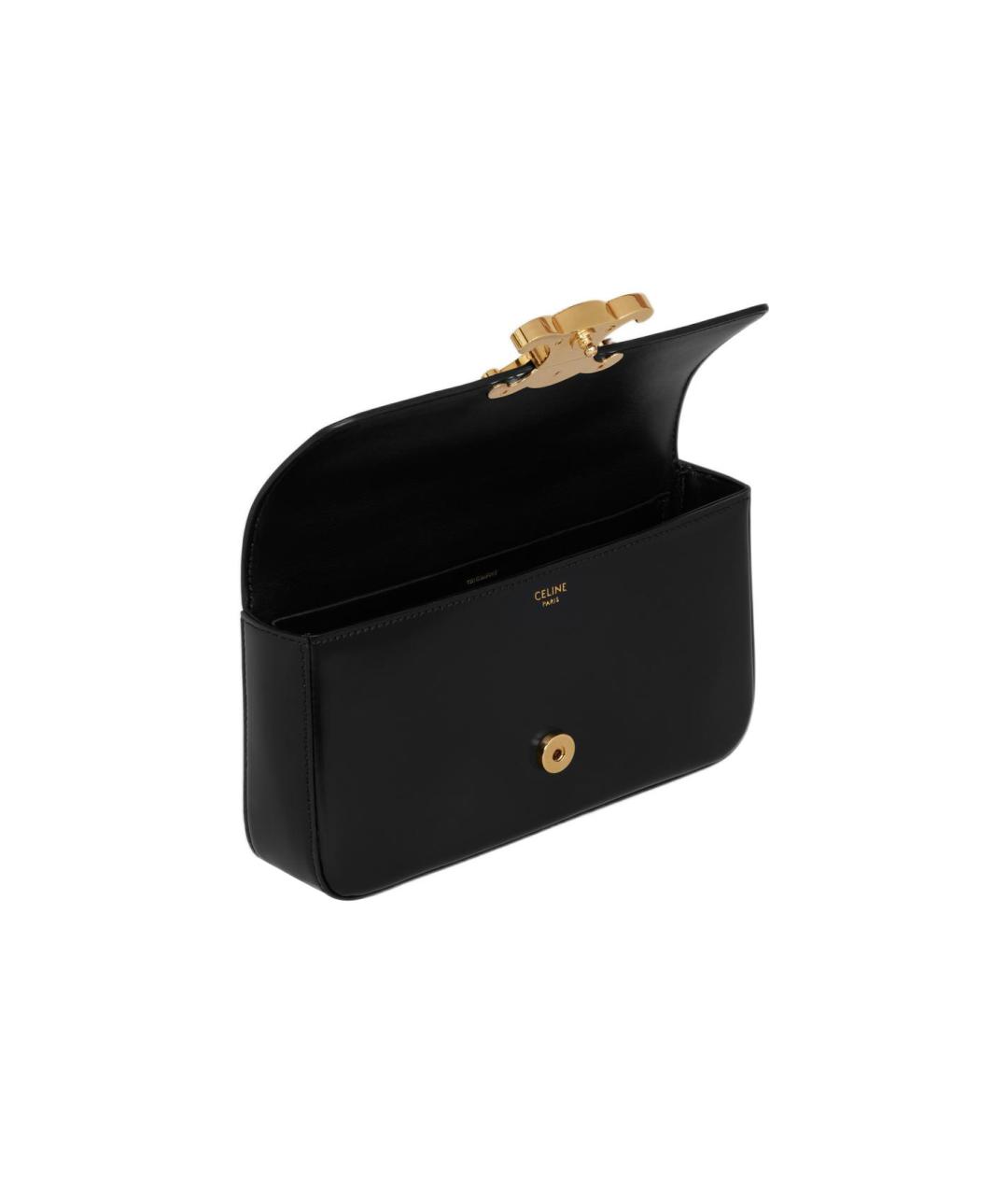 CELINE Черная кожаная сумка через плечо, фото 4