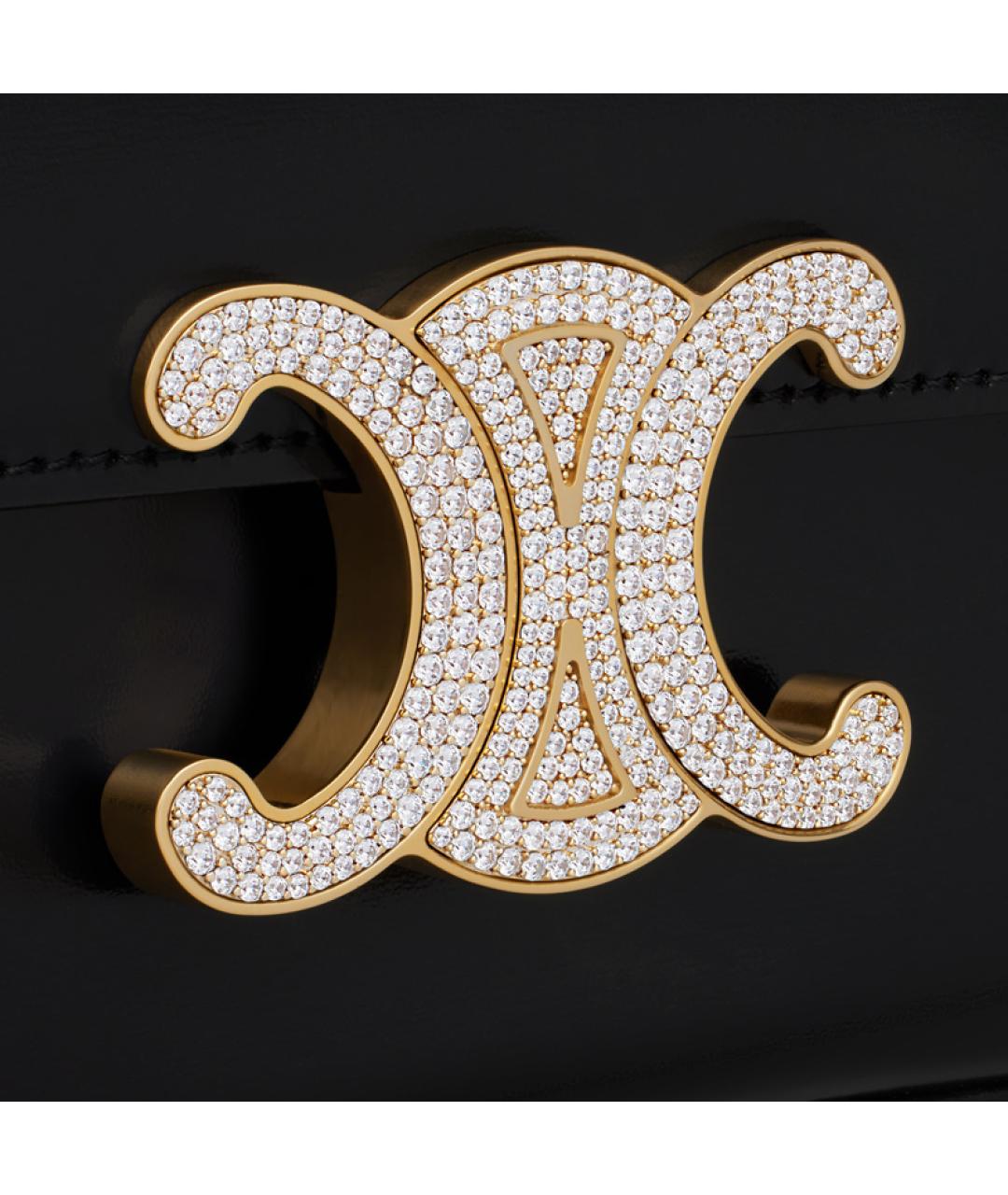 CELINE Черная кожаная сумка через плечо, фото 5