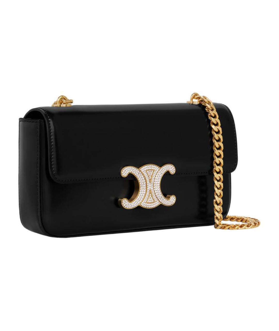 CELINE Черная кожаная сумка через плечо, фото 3