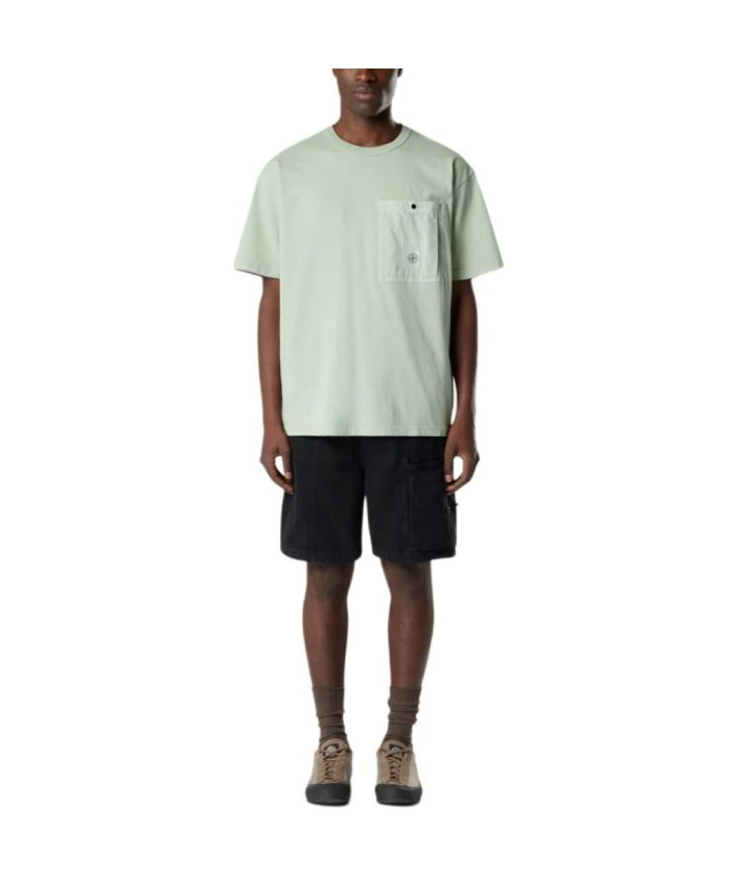STONE ISLAND Зеленая футболка, фото 2