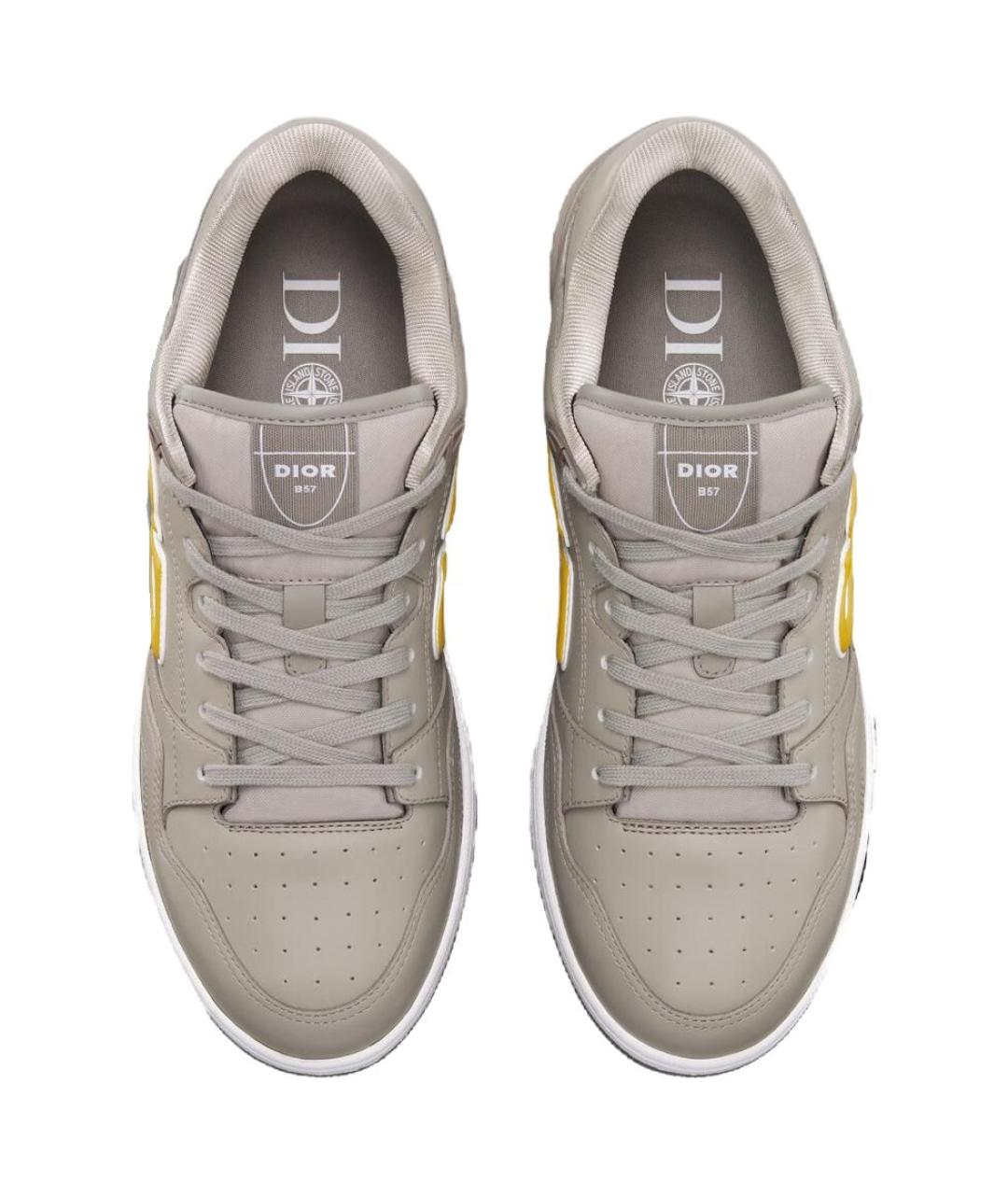 CHRISTIAN DIOR Серые кожаные низкие кроссовки / кеды, фото 4