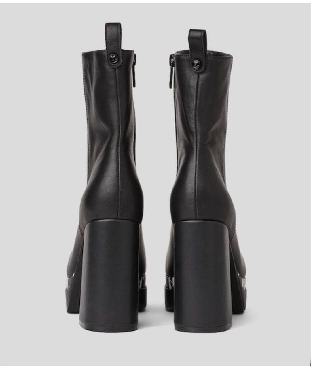 KARL LAGERFELD Черные кожаные ботильоны, фото 2