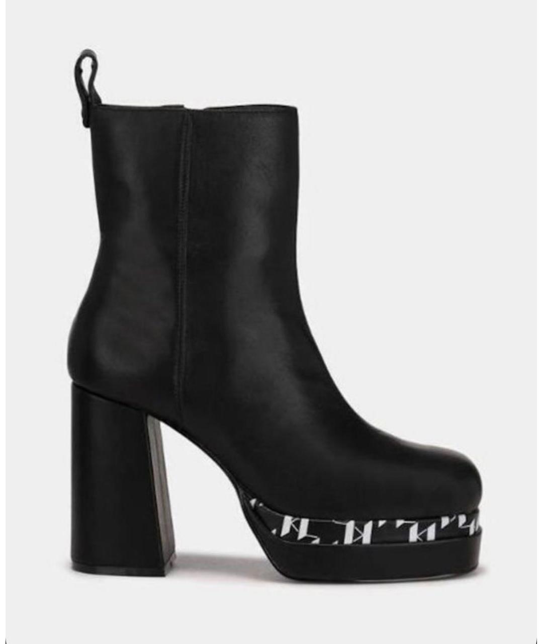KARL LAGERFELD Черные кожаные ботильоны, фото 7