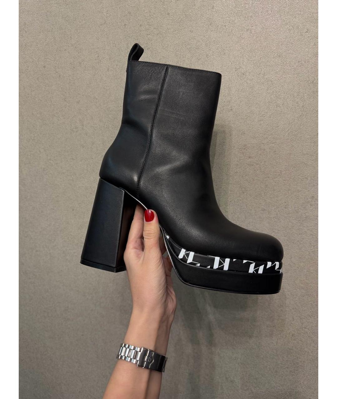 KARL LAGERFELD Черные кожаные ботильоны, фото 6