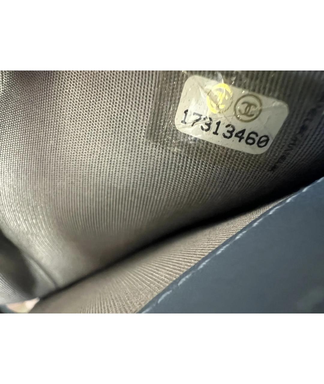 CHANEL Голубой кожаный кошелек, фото 8