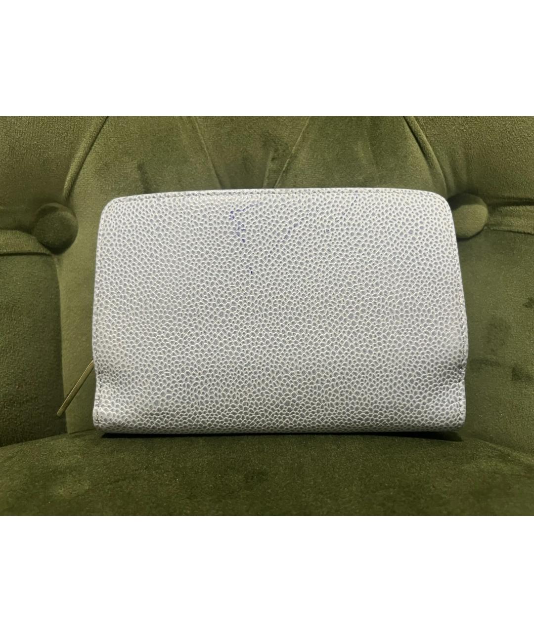 CHANEL Голубой кожаный кошелек, фото 2