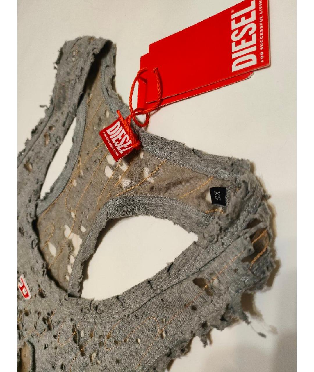 DIESEL Серая хлопковая майка, фото 4