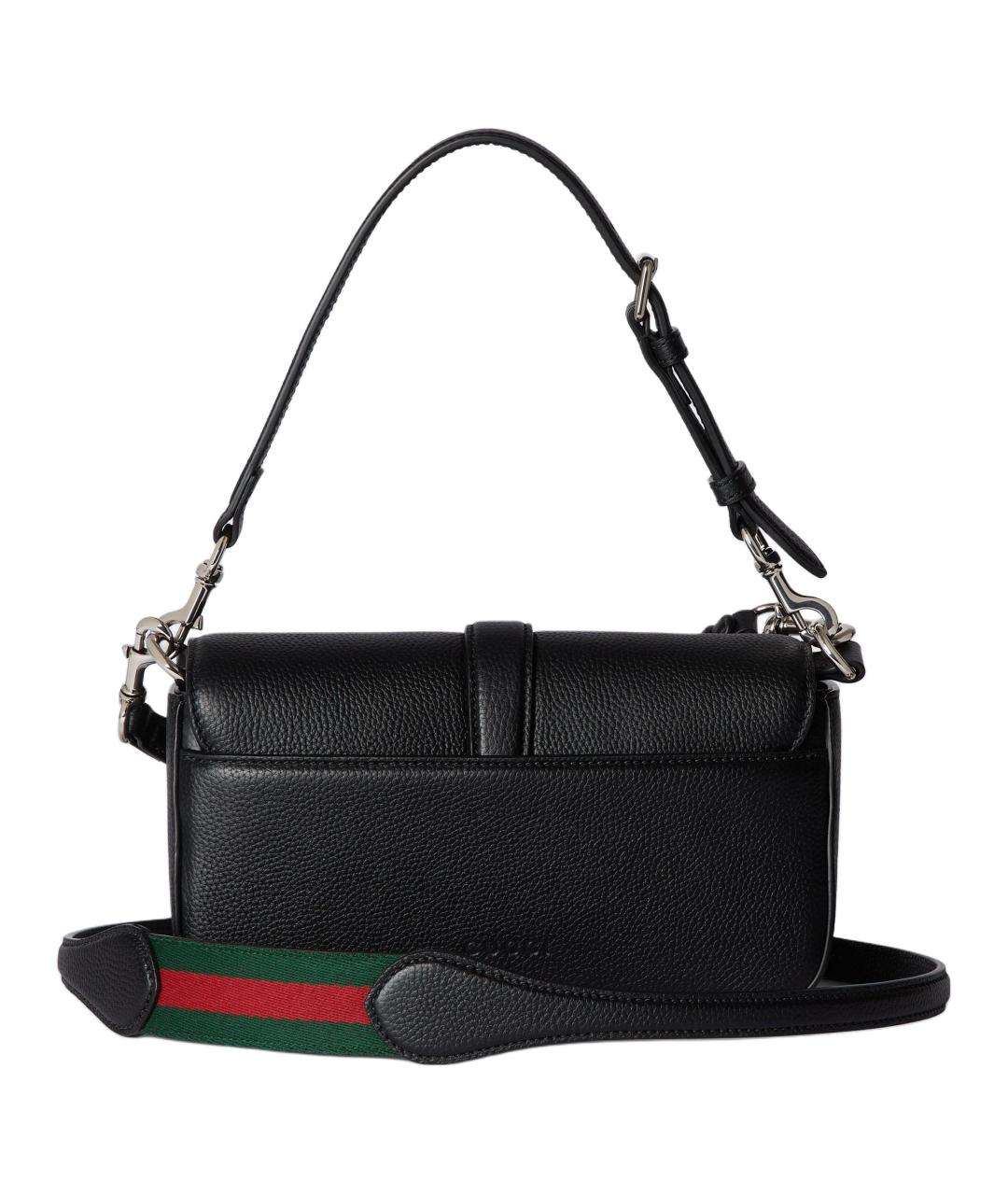 GUCCI Черная кожаная сумка через плечо, фото 4