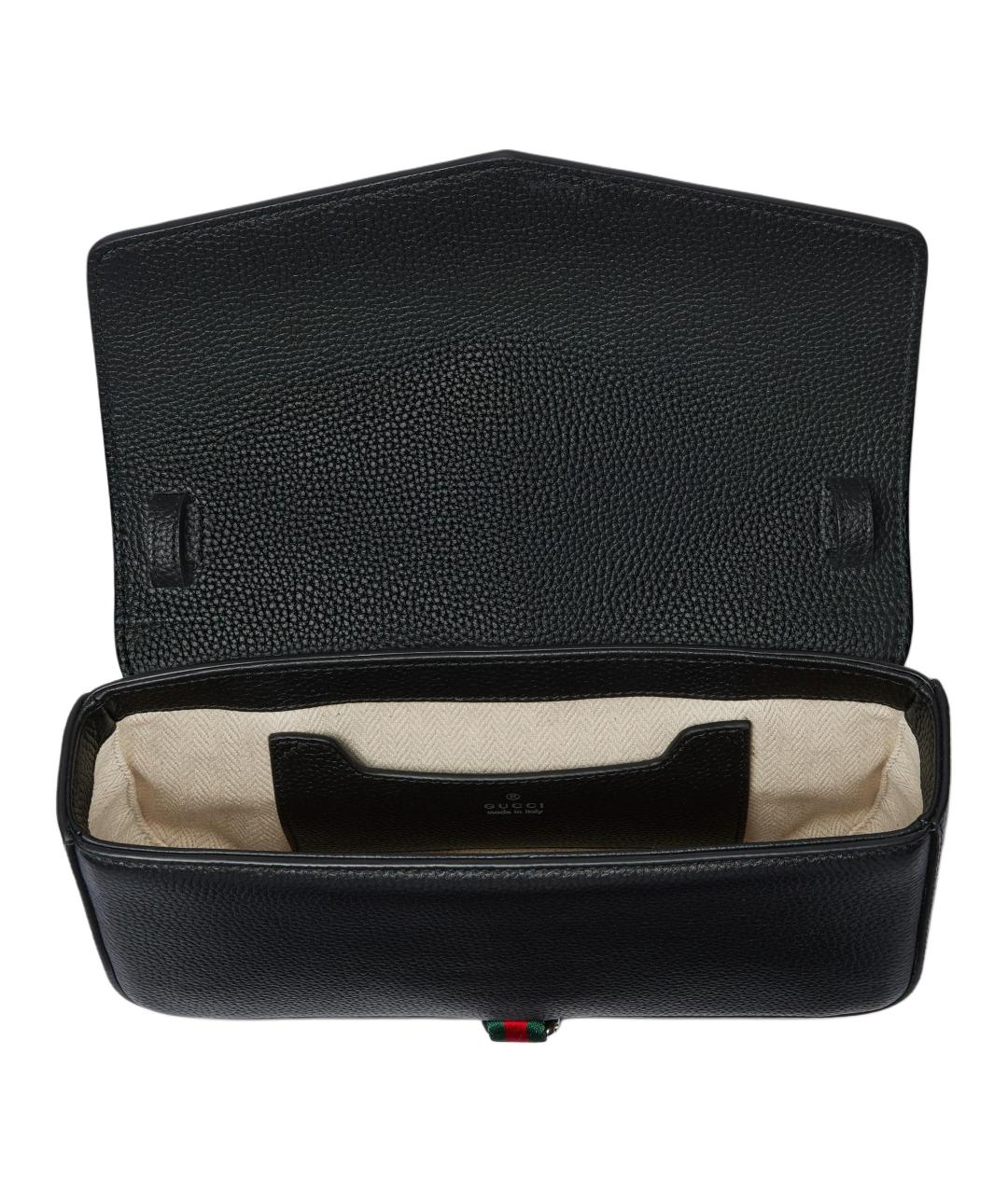 GUCCI Черная кожаная сумка через плечо, фото 5