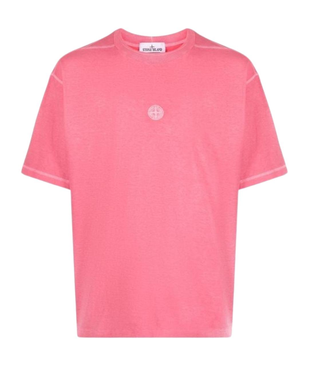 STONE ISLAND Розовая футболка, фото 1