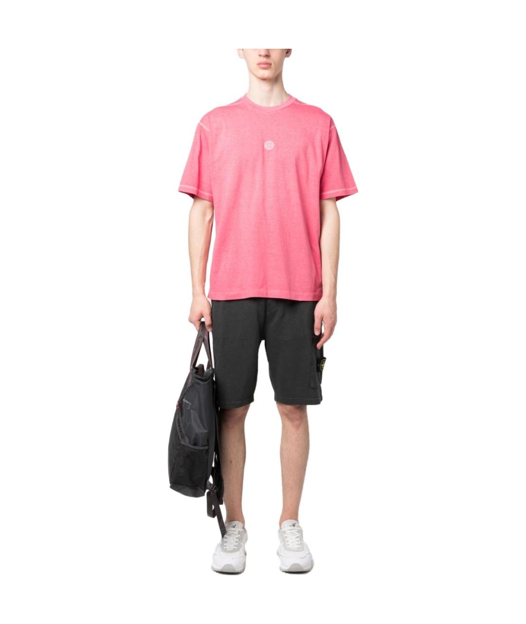 STONE ISLAND Розовая футболка, фото 2