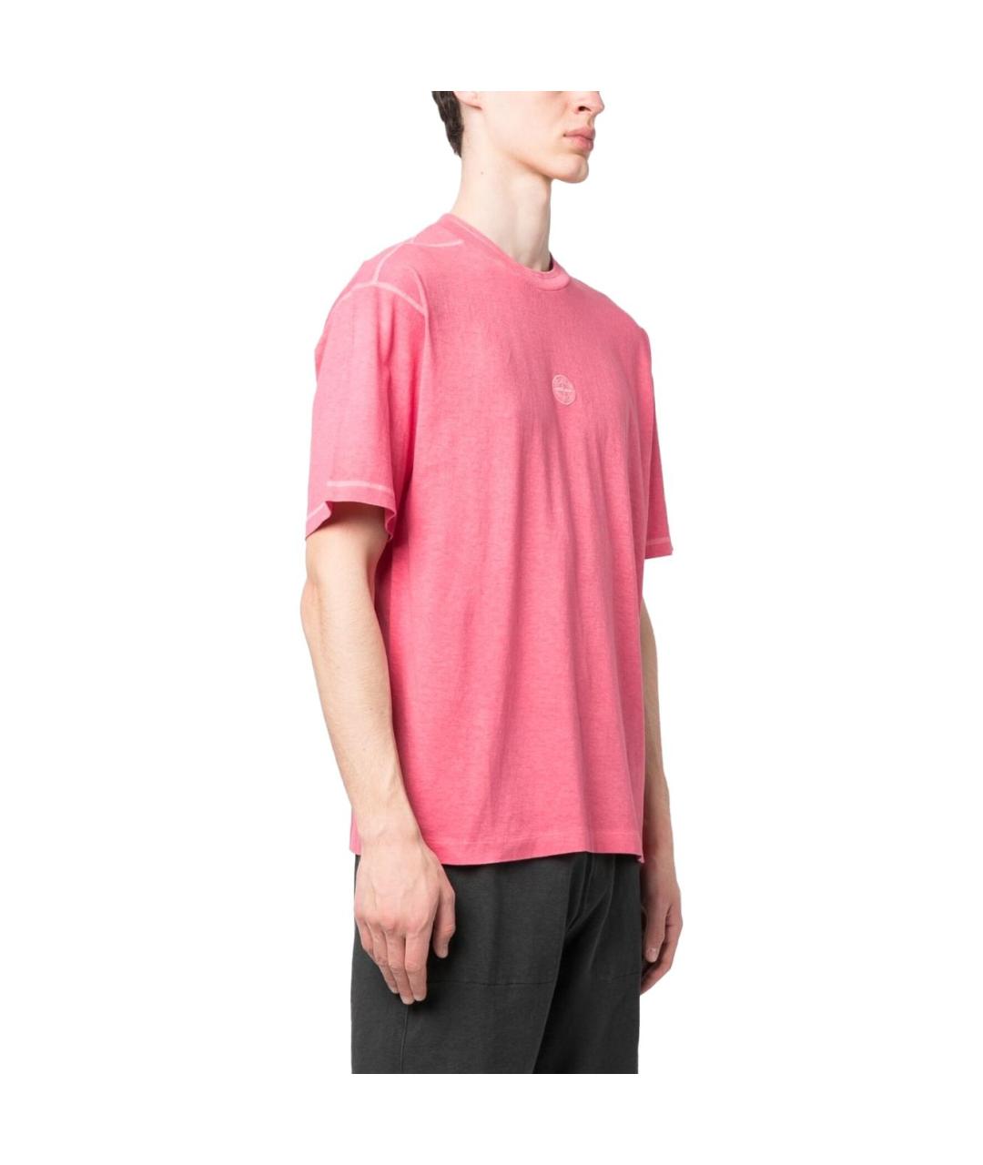 STONE ISLAND Розовая футболка, фото 4