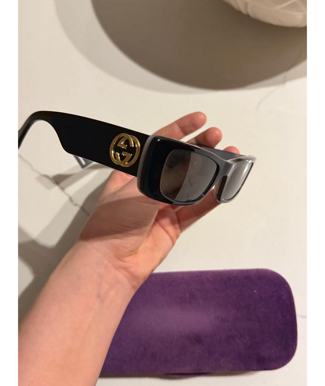 GUCCI Черные пластиковые солнцезащитные очки, фото 2