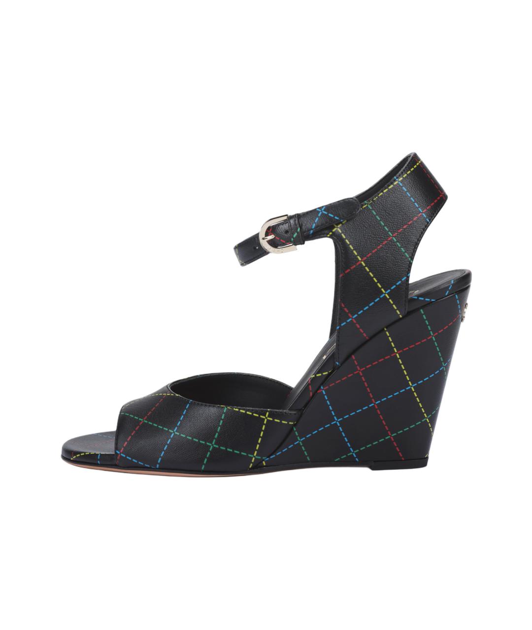 CHANEL Черные кожаные босоножки, фото 2