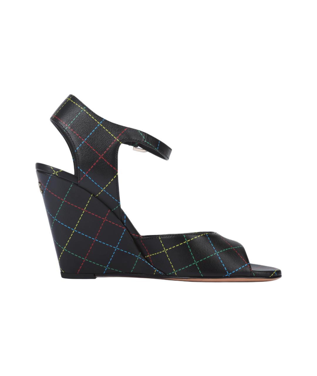 CHANEL Черные кожаные босоножки, фото 1