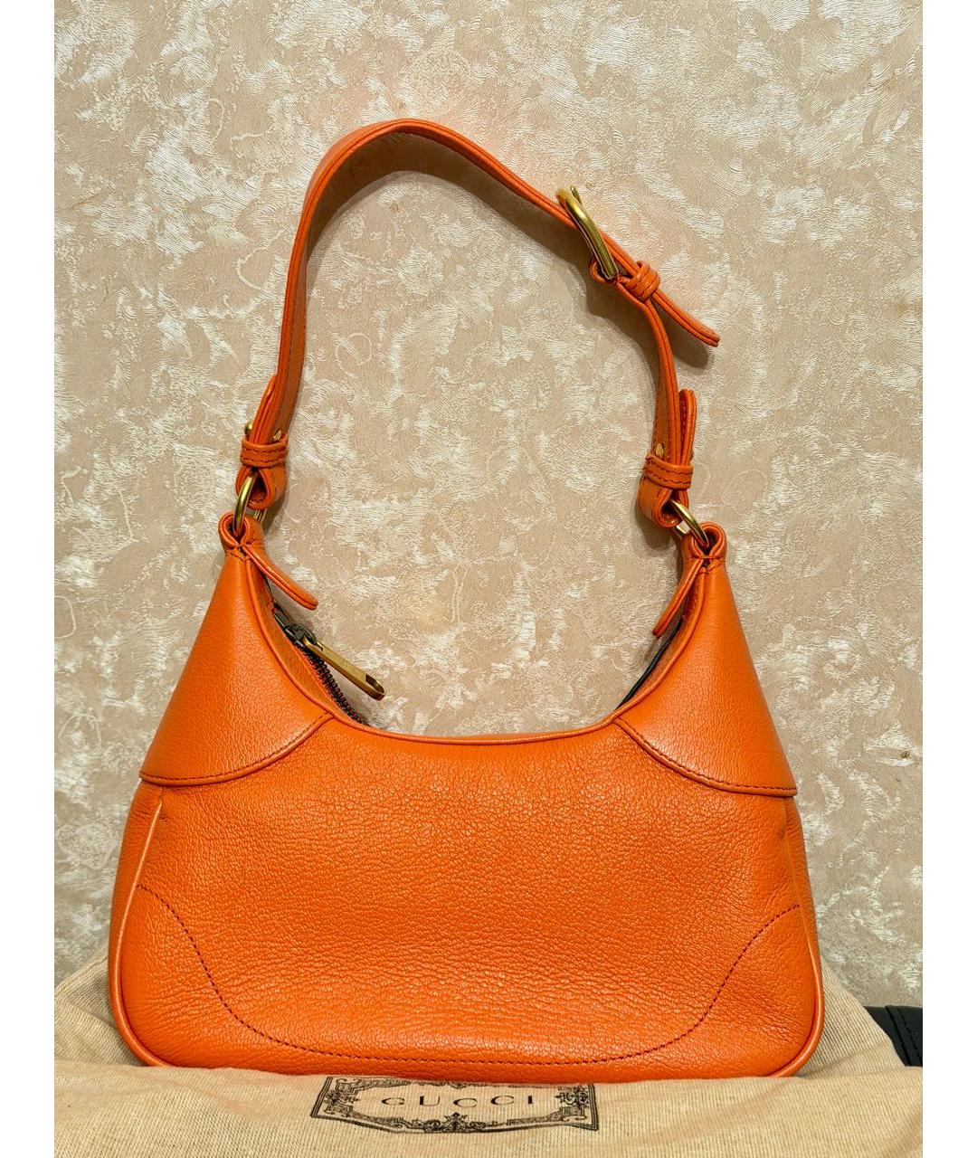 GUCCI Оранжевая кожаная сумка через плечо, фото 3