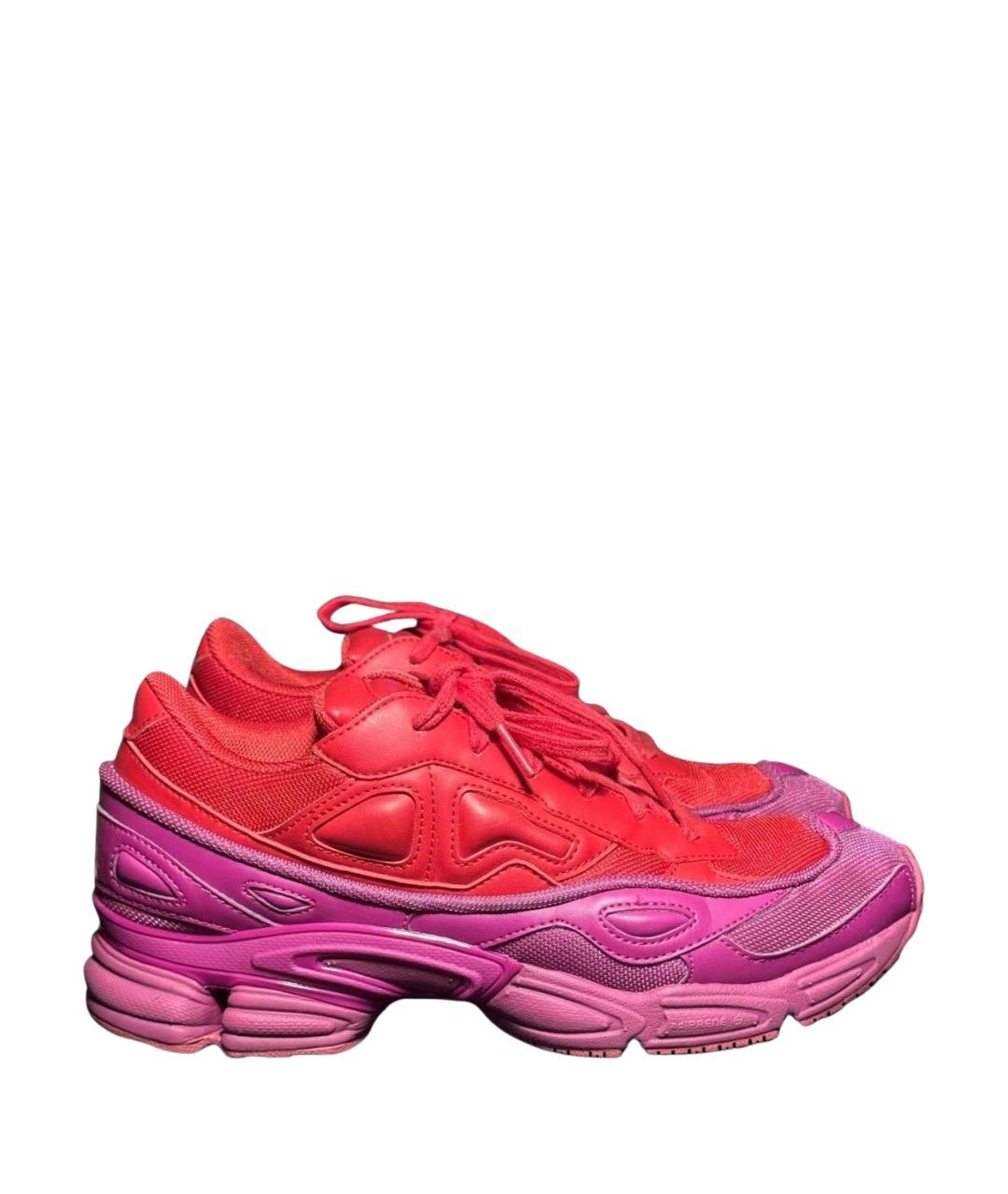 ADIDAS X RAF SIMONS Красные текстильные низкие кроссовки / кеды, фото 1