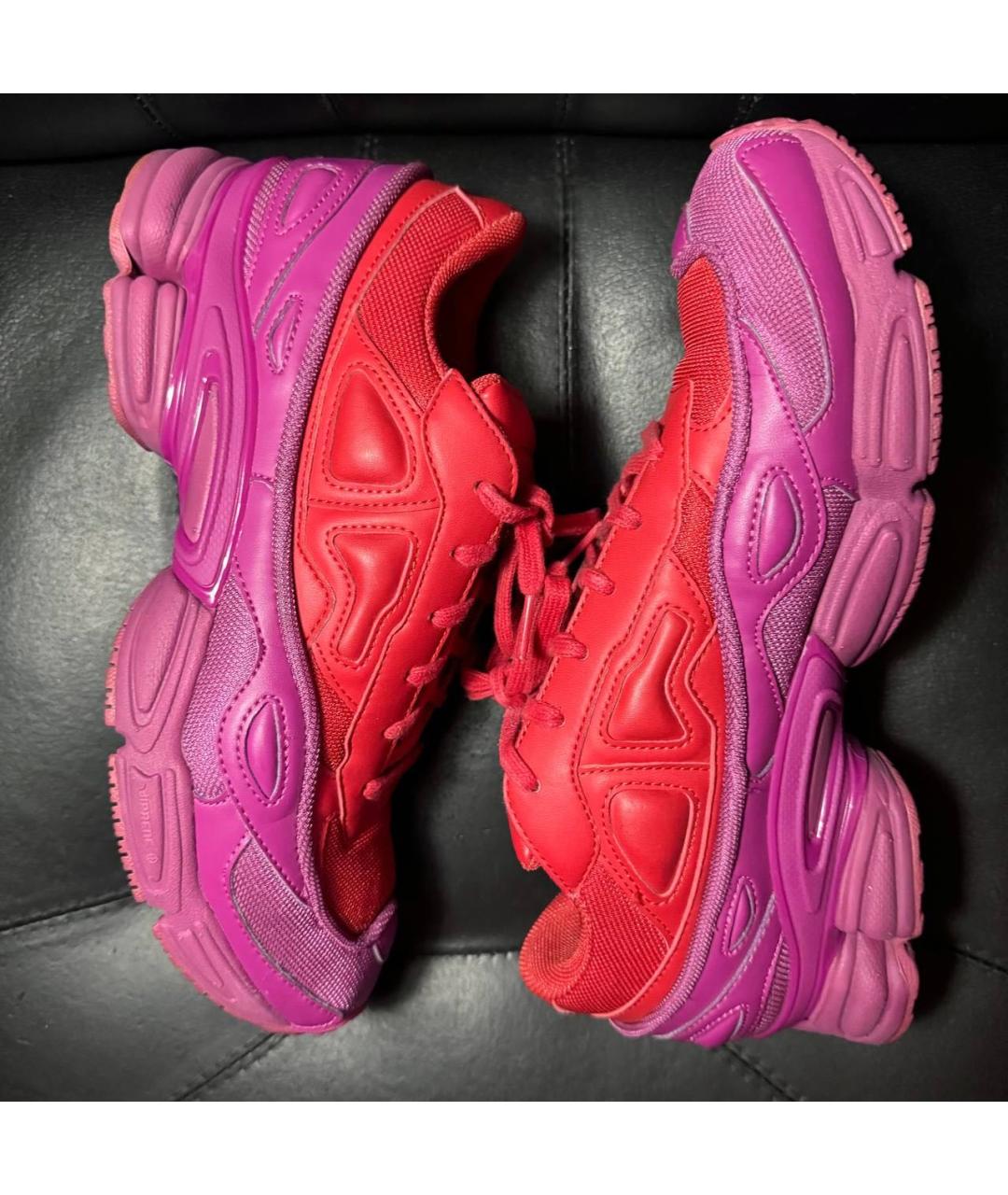 ADIDAS X RAF SIMONS Красные текстильные низкие кроссовки / кеды, фото 4