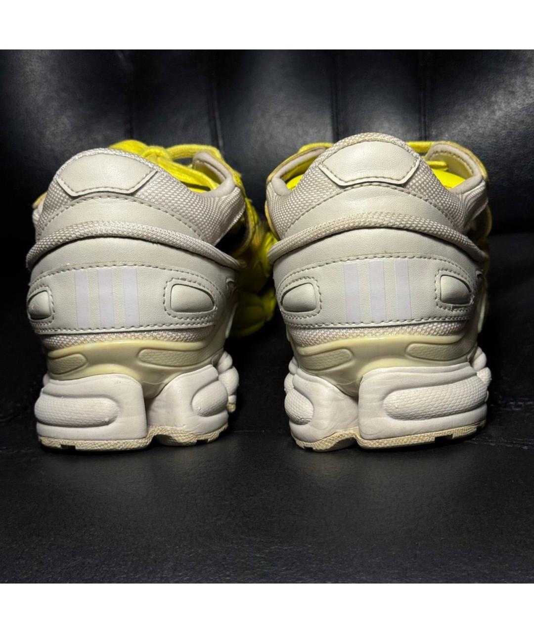 ADIDAS X RAF SIMONS Желтые кожаные низкие кроссовки / кеды, фото 2