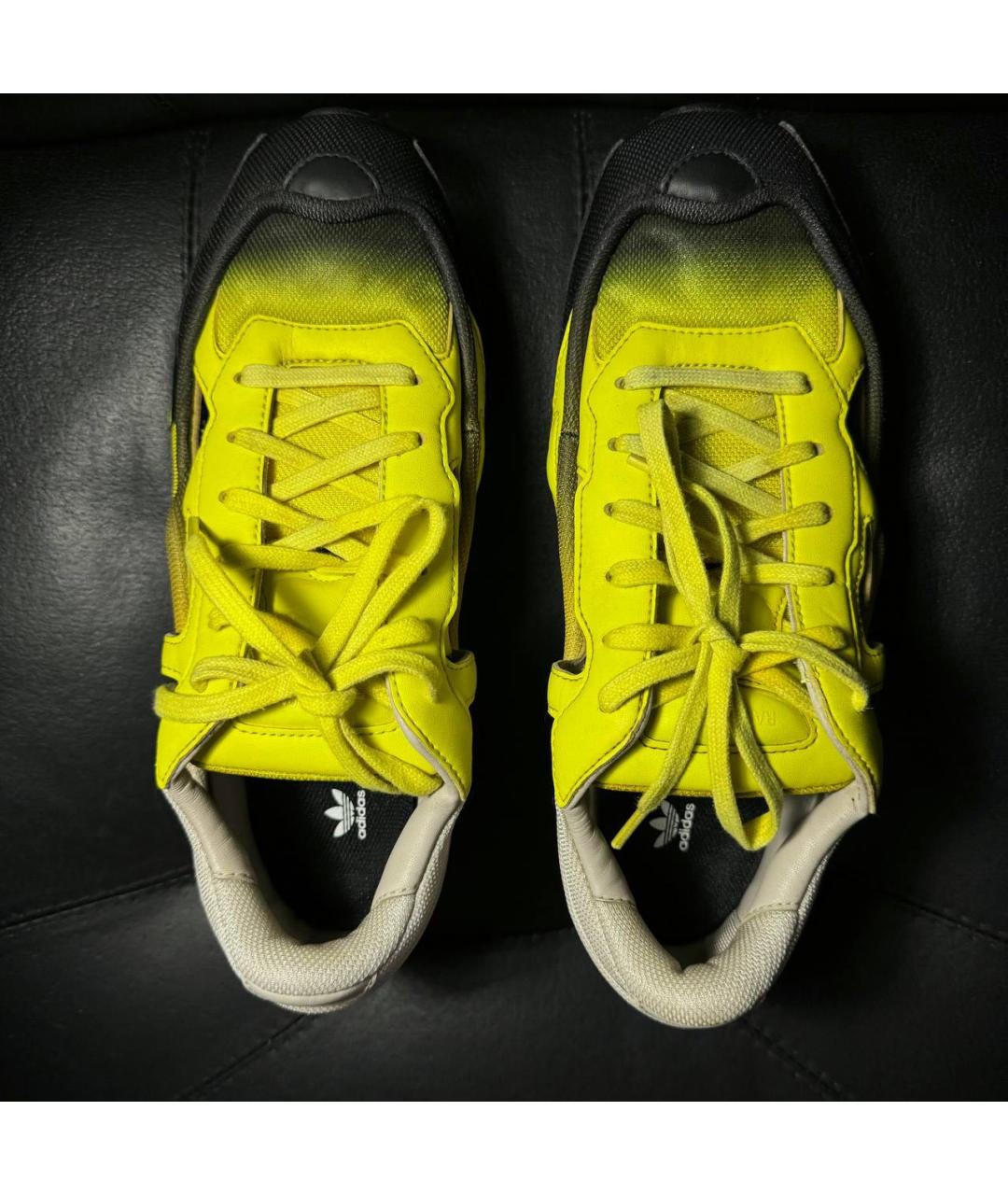 ADIDAS X RAF SIMONS Желтые кожаные низкие кроссовки / кеды, фото 6