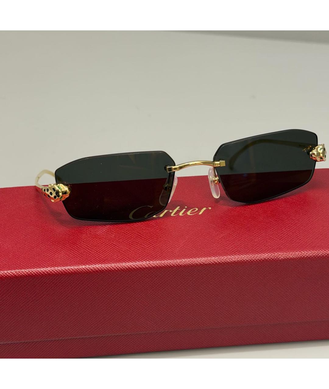 CARTIER Золотые металлические солнцезащитные очки, фото 4