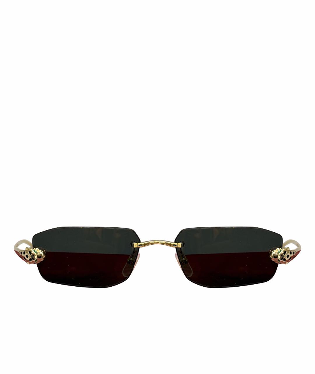 CARTIER Золотые металлические солнцезащитные очки, фото 1