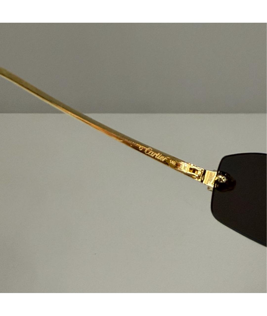 CARTIER Золотые металлические солнцезащитные очки, фото 7