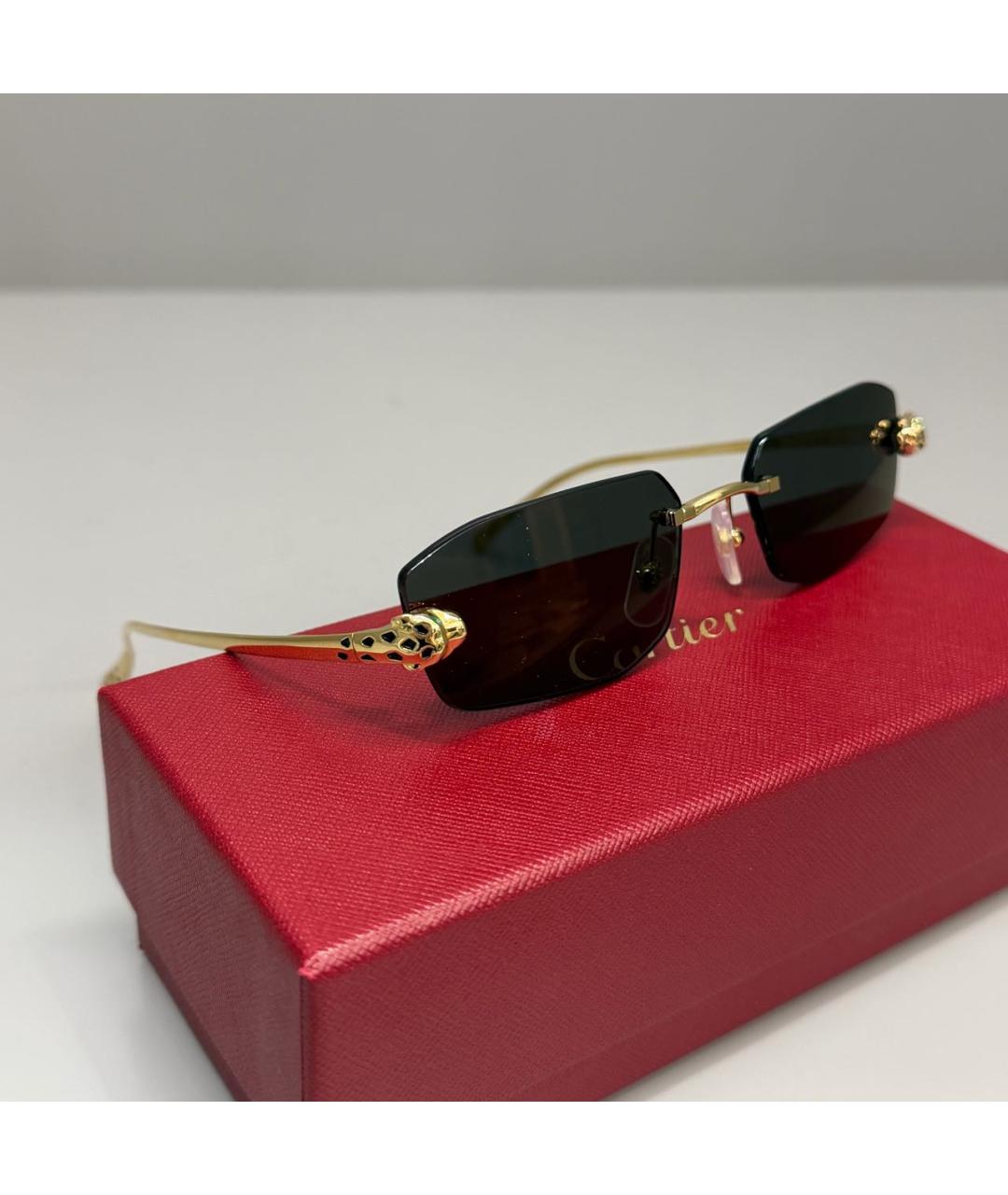 CARTIER Золотые металлические солнцезащитные очки, фото 8