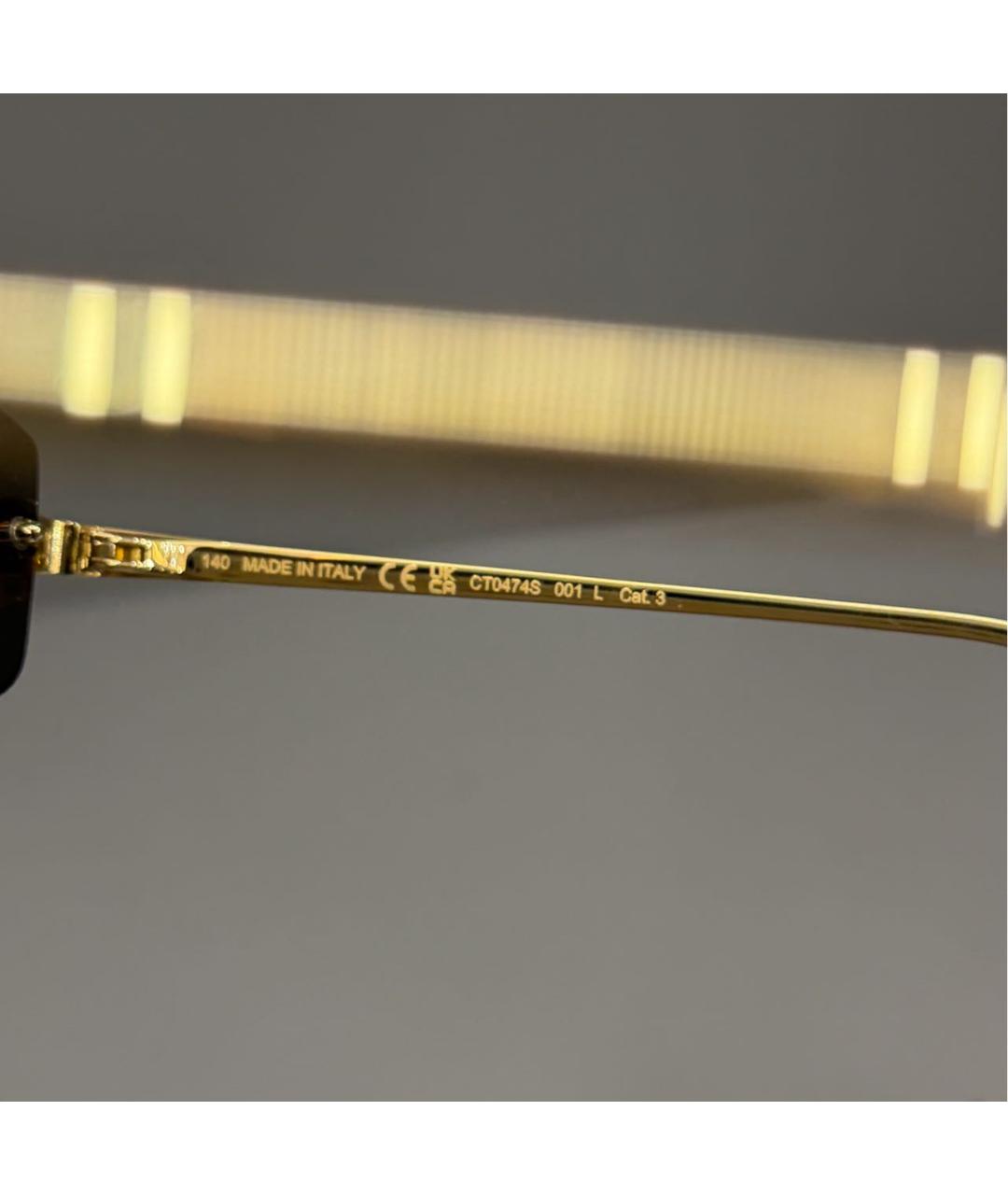 CARTIER Золотые металлические солнцезащитные очки, фото 6
