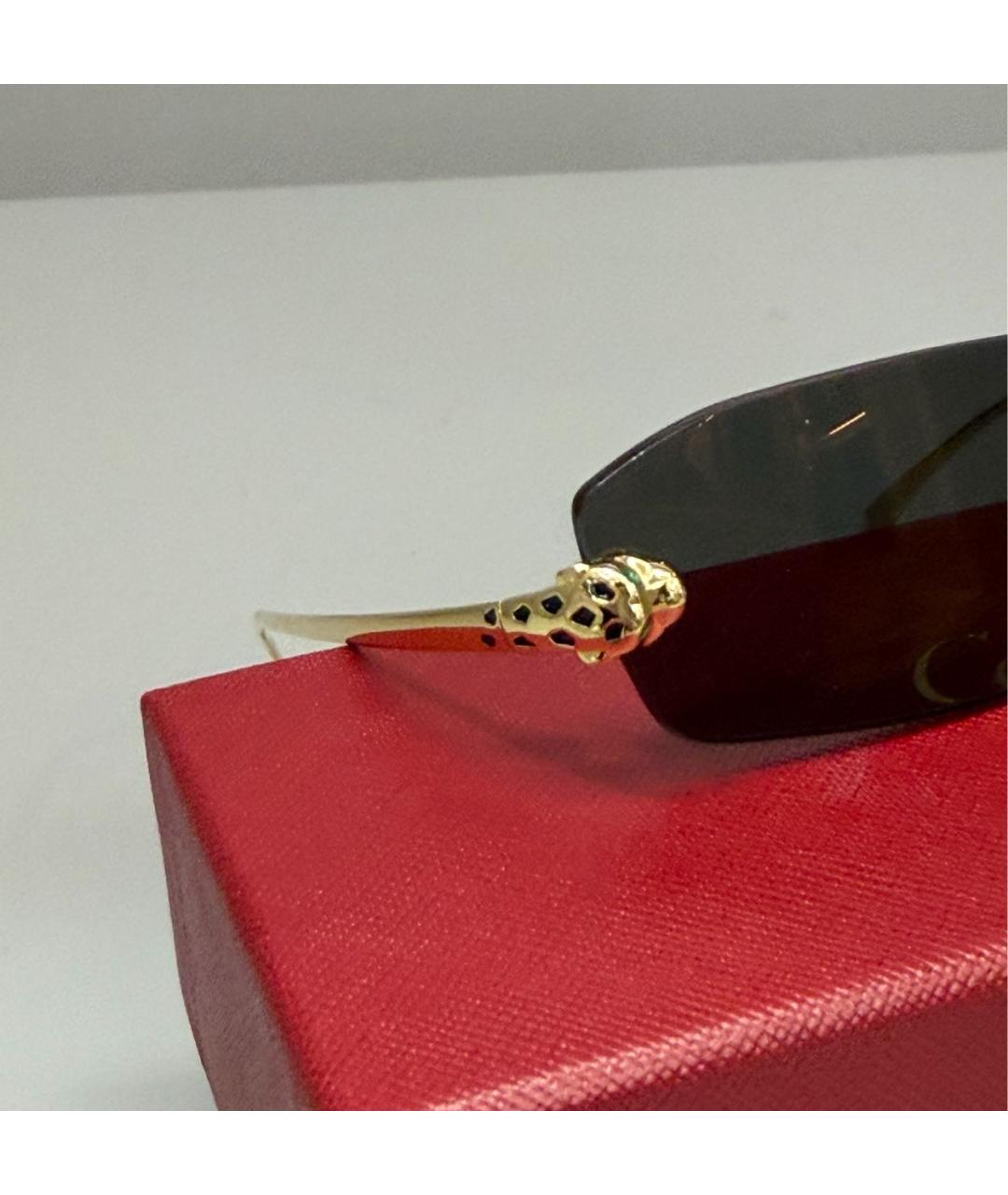 CARTIER Золотые металлические солнцезащитные очки, фото 3