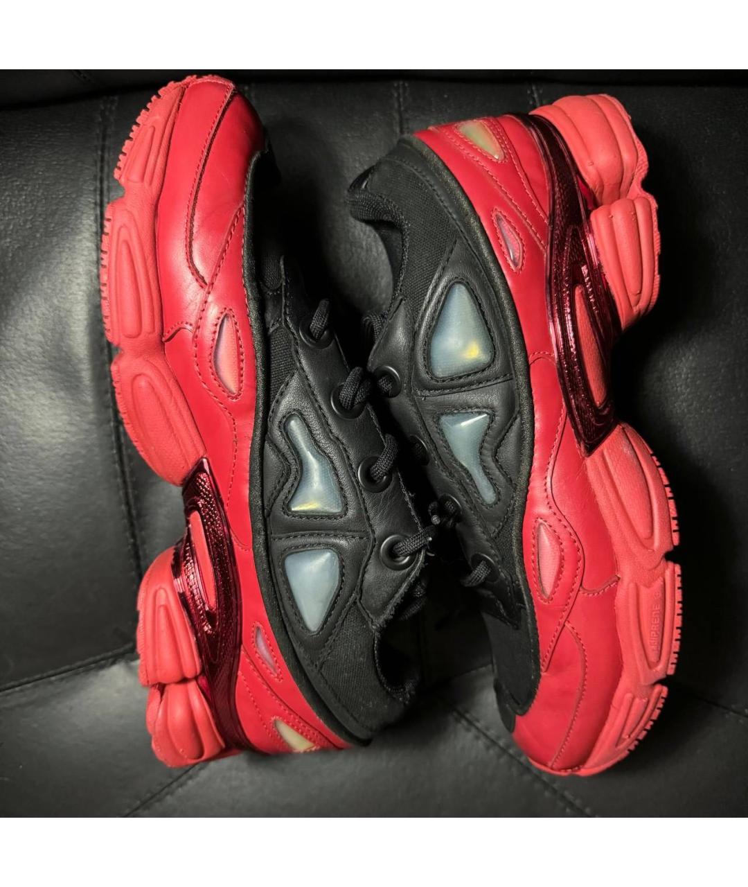 ADIDAS X RAF SIMONS Красные кожаные низкие кроссовки / кеды, фото 2