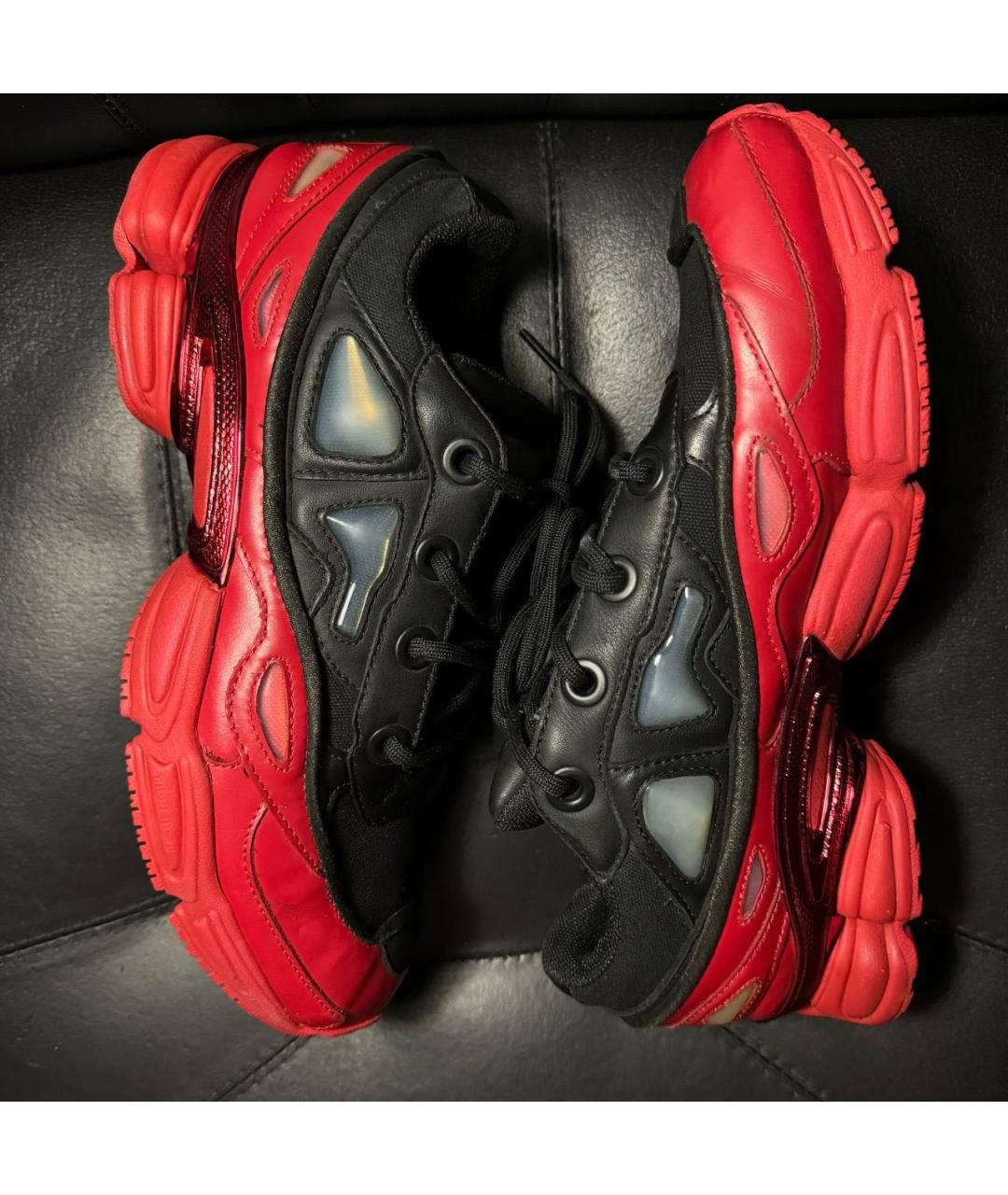 ADIDAS X RAF SIMONS Красные кожаные низкие кроссовки / кеды, фото 3