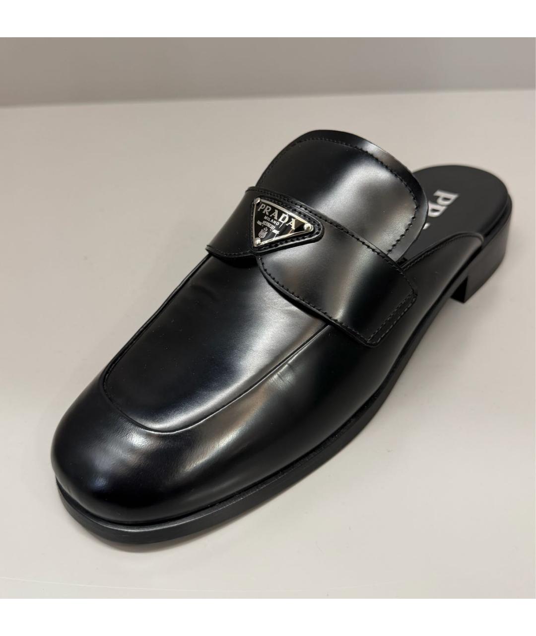 PRADA Черные кожаные мюли, фото 2