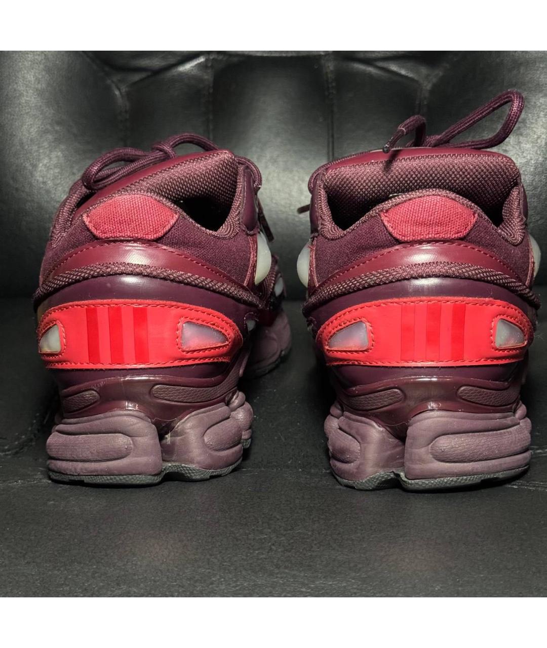 ADIDAS X RAF SIMONS Бордовые текстильные низкие кроссовки / кеды, фото 2