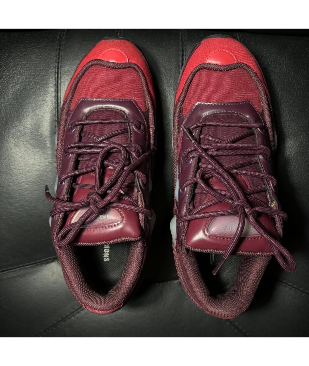 ADIDAS X RAF SIMONS Бордовые текстильные низкие кроссовки / кеды, фото 6