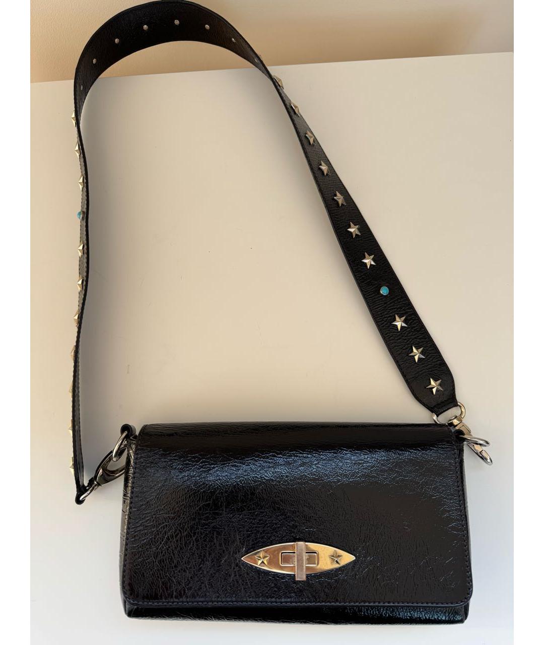 RED VALENTINO Черная кожаная сумка через плечо, фото 8