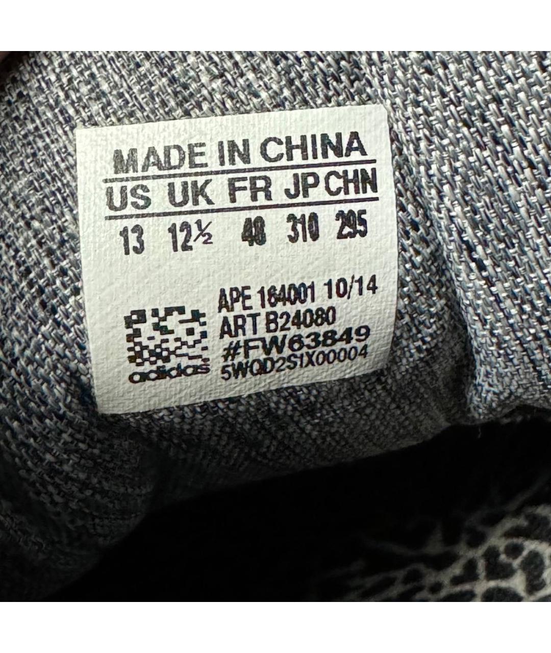 ADIDAS X RAF SIMONS Черные текстильные низкие кроссовки / кеды, фото 5