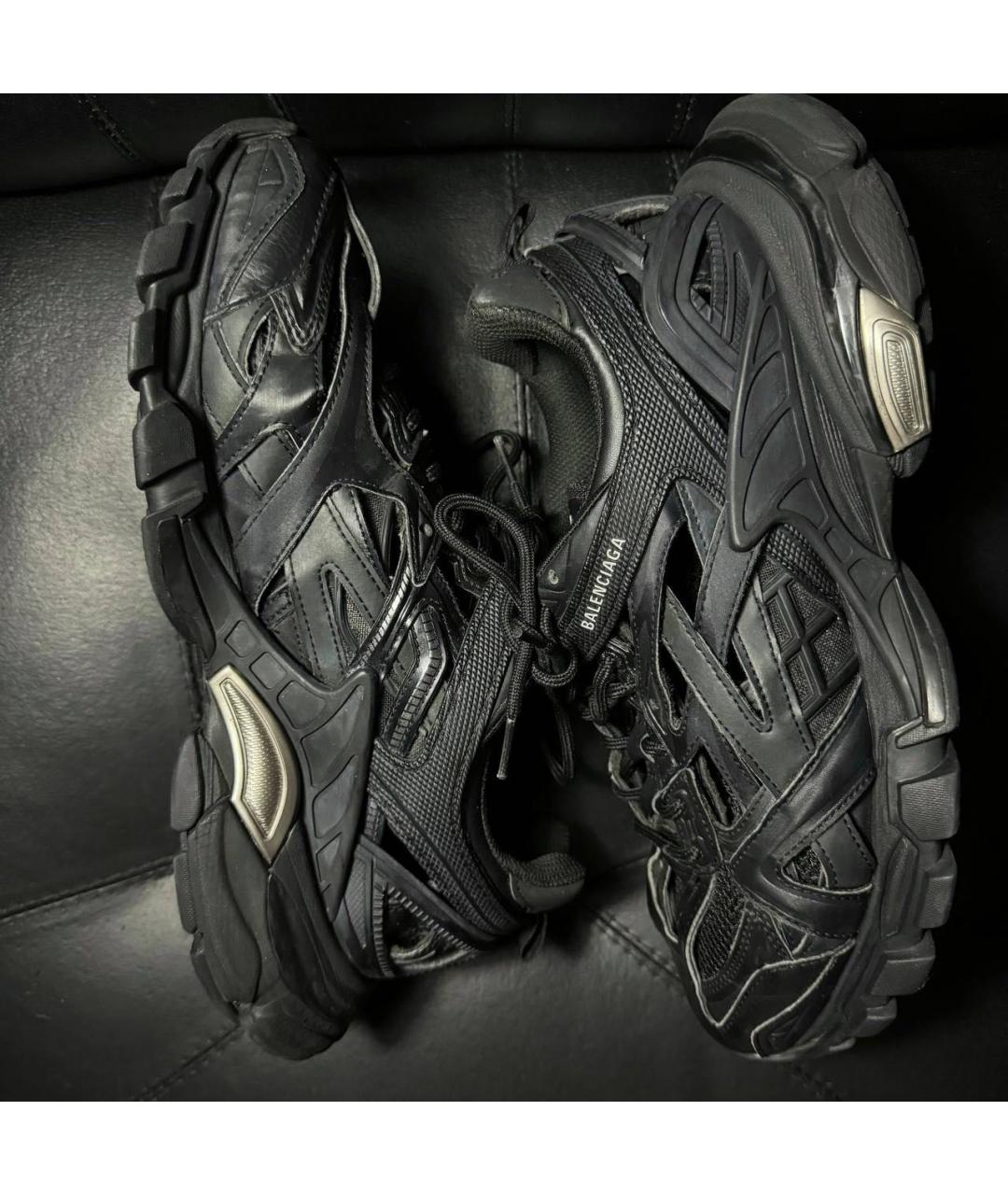 BALENCIAGA Черные текстильные низкие кроссовки / кеды, фото 4