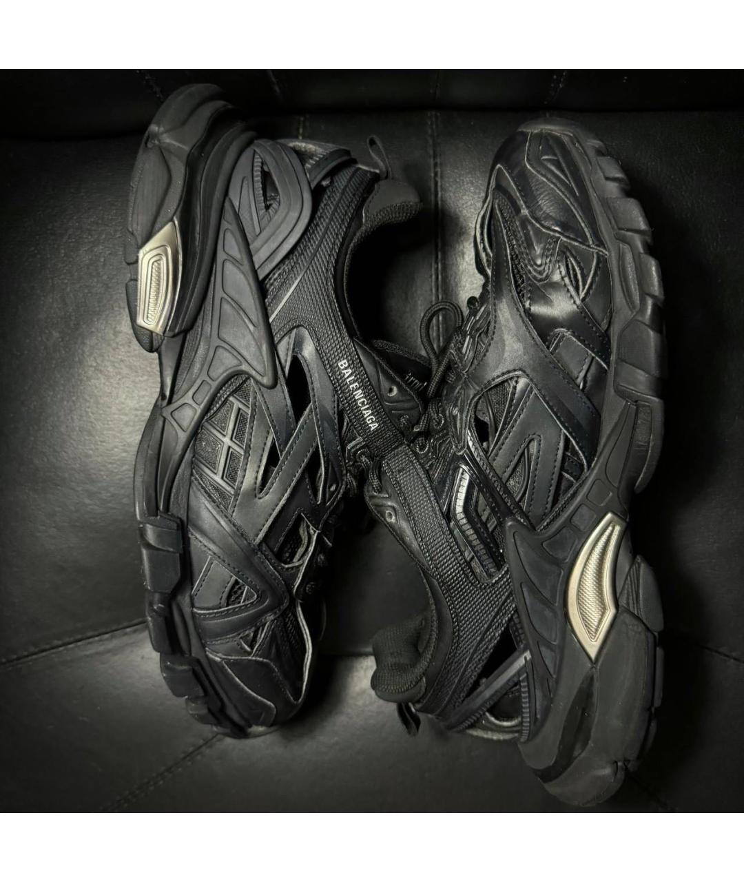 BALENCIAGA Черные текстильные низкие кроссовки / кеды, фото 3