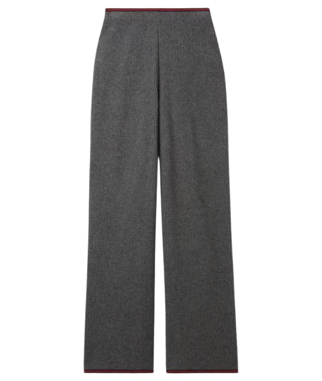 GUCCI Серые шерстяные прямые брюки, фото 1