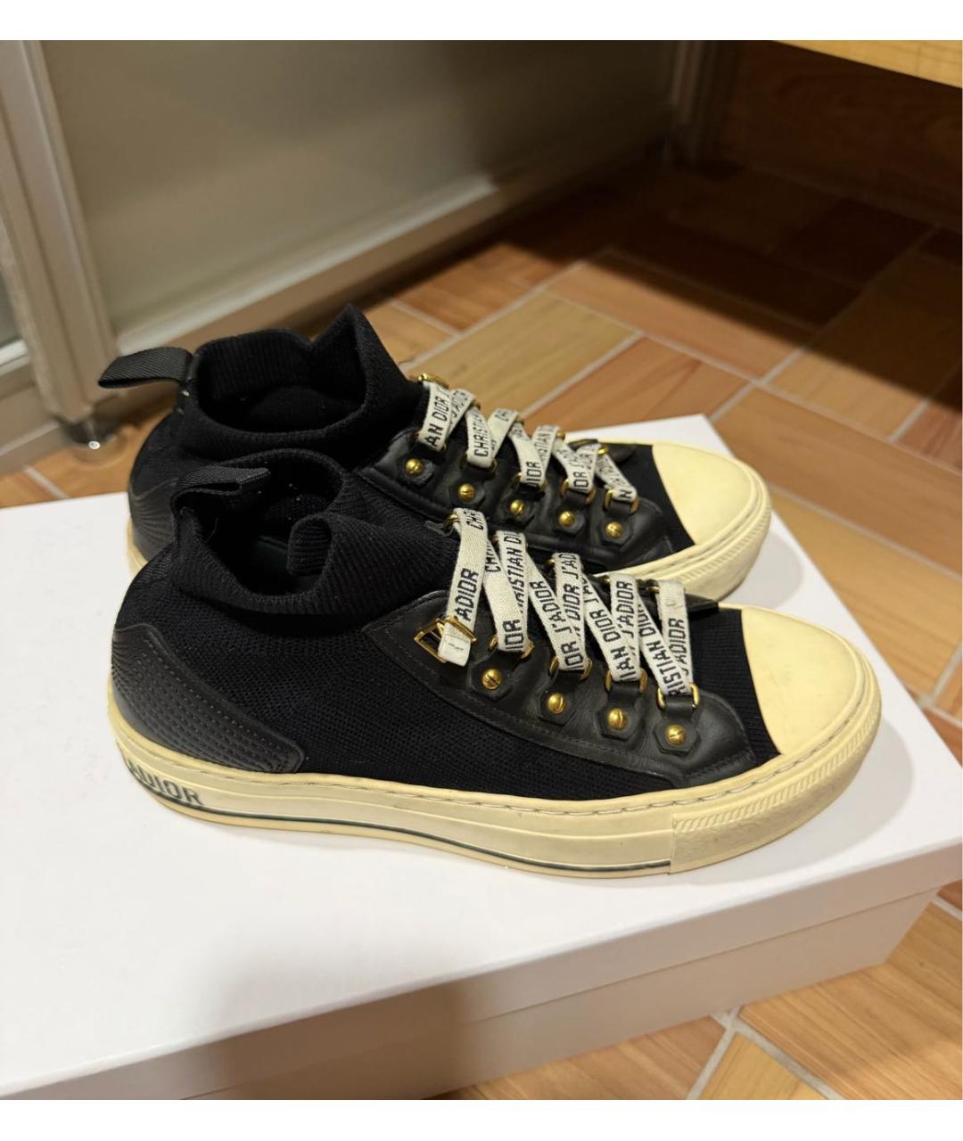 CHRISTIAN DIOR Черные текстильные кеды, фото 5