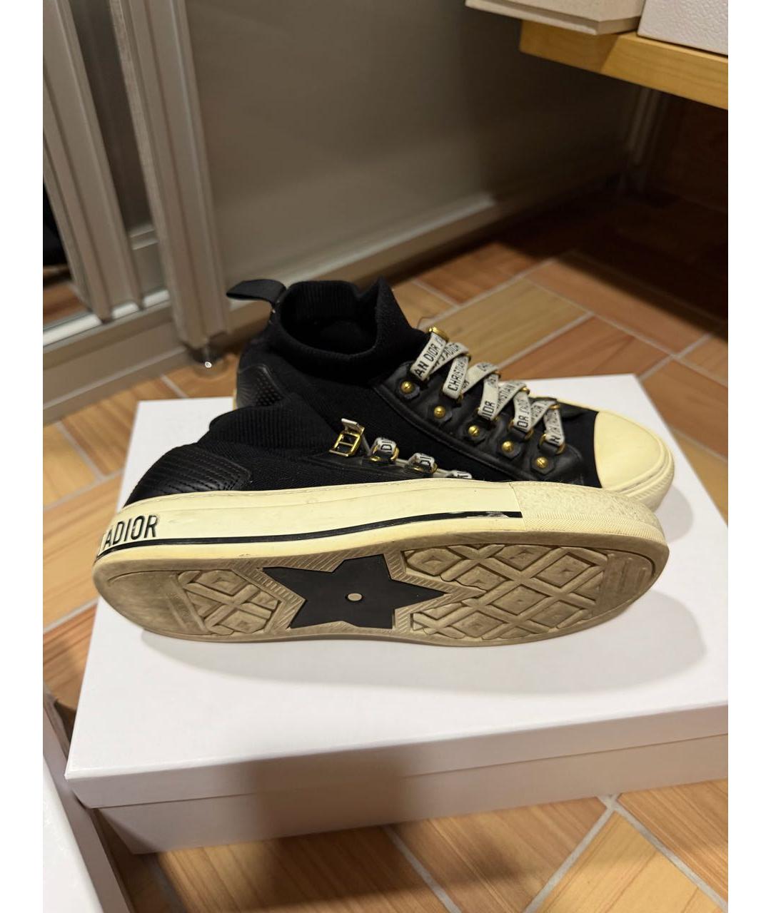 CHRISTIAN DIOR Черные текстильные кеды, фото 4