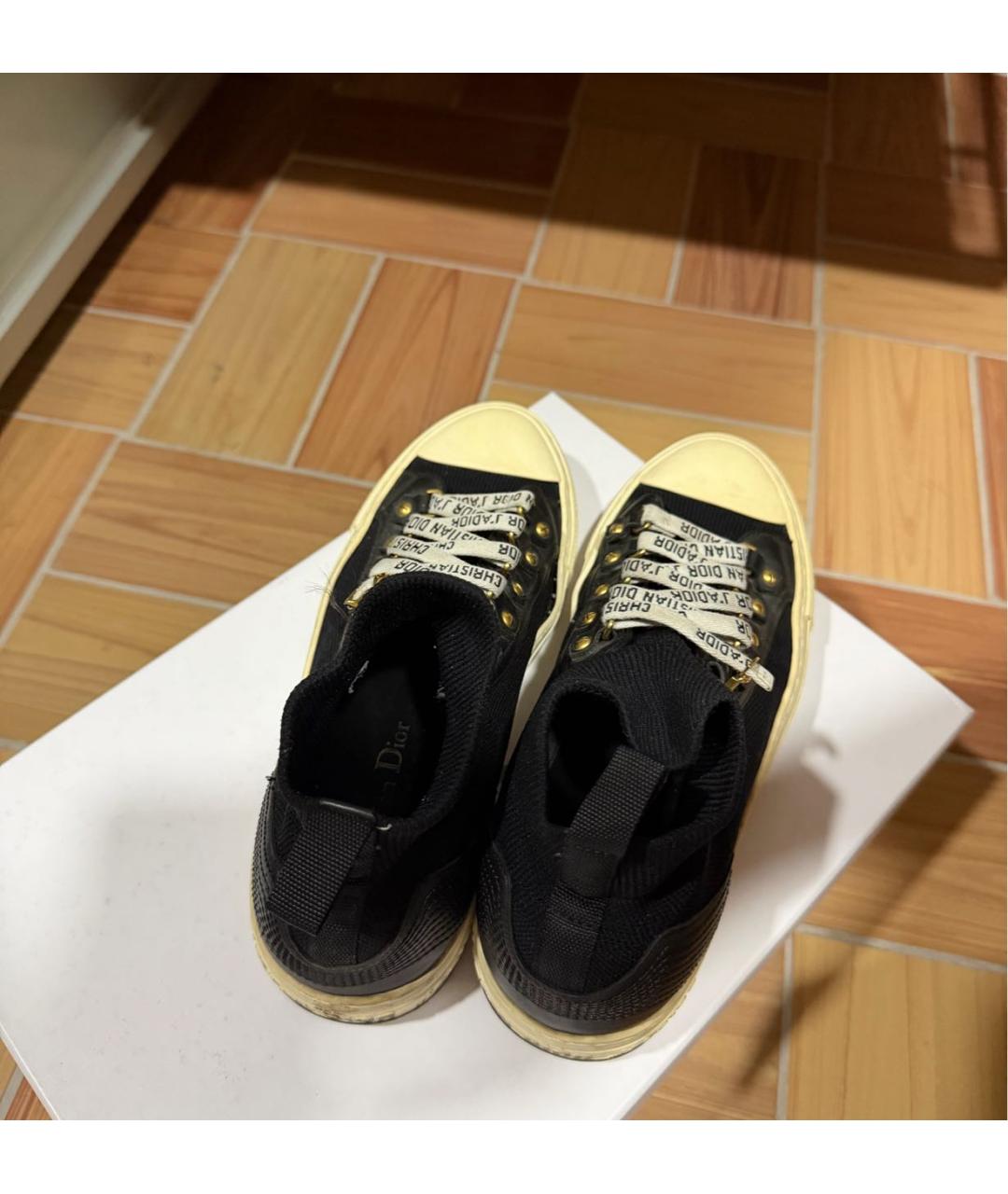 CHRISTIAN DIOR Черные текстильные кеды, фото 3