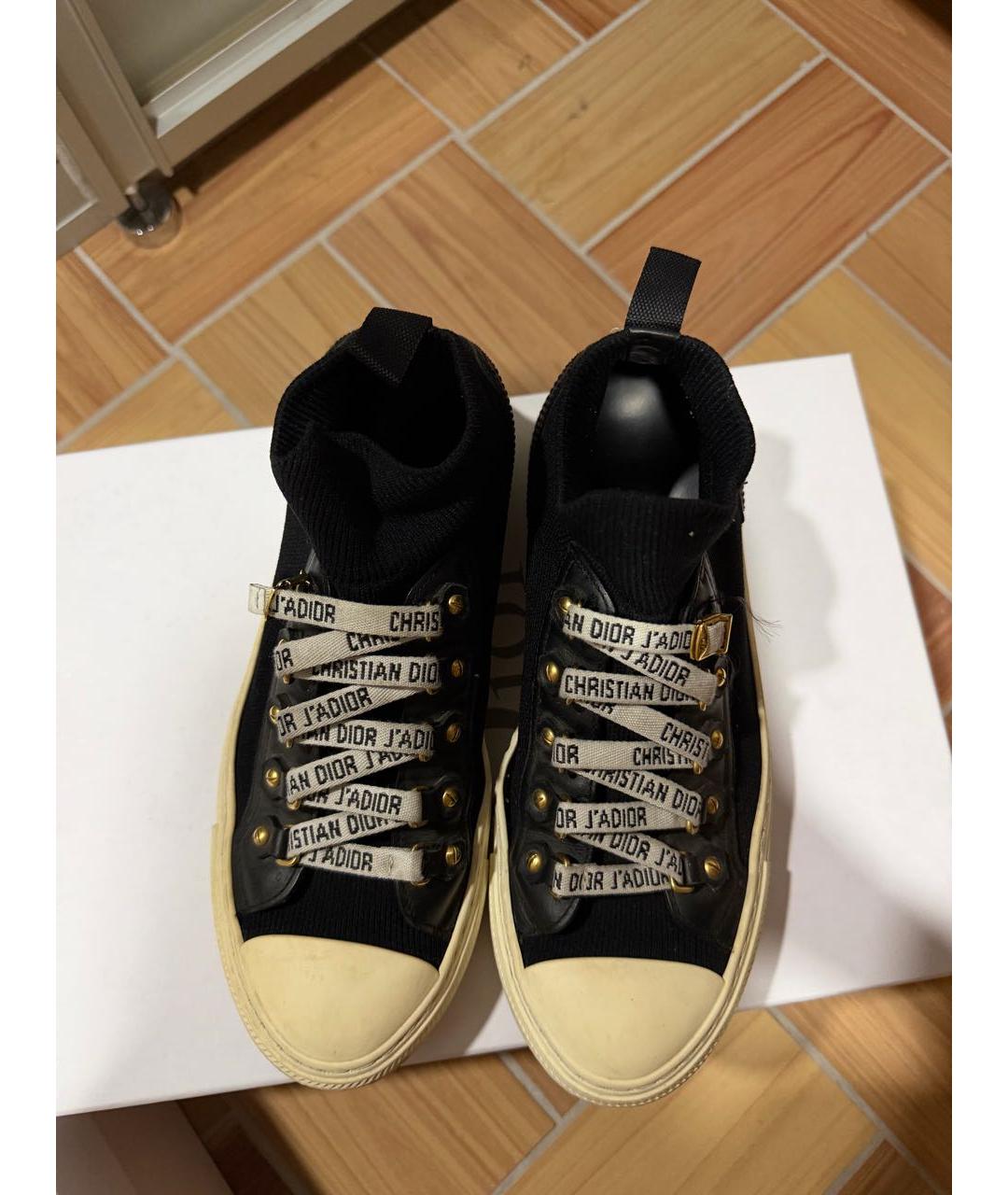 CHRISTIAN DIOR Черные текстильные кеды, фото 2